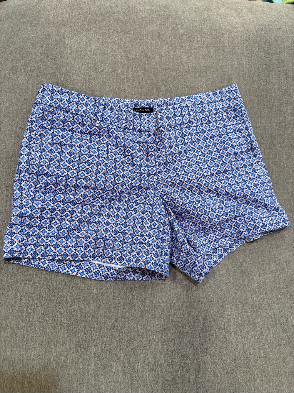 J.Crew Blue Printed Cotton Blend Women's Shorts